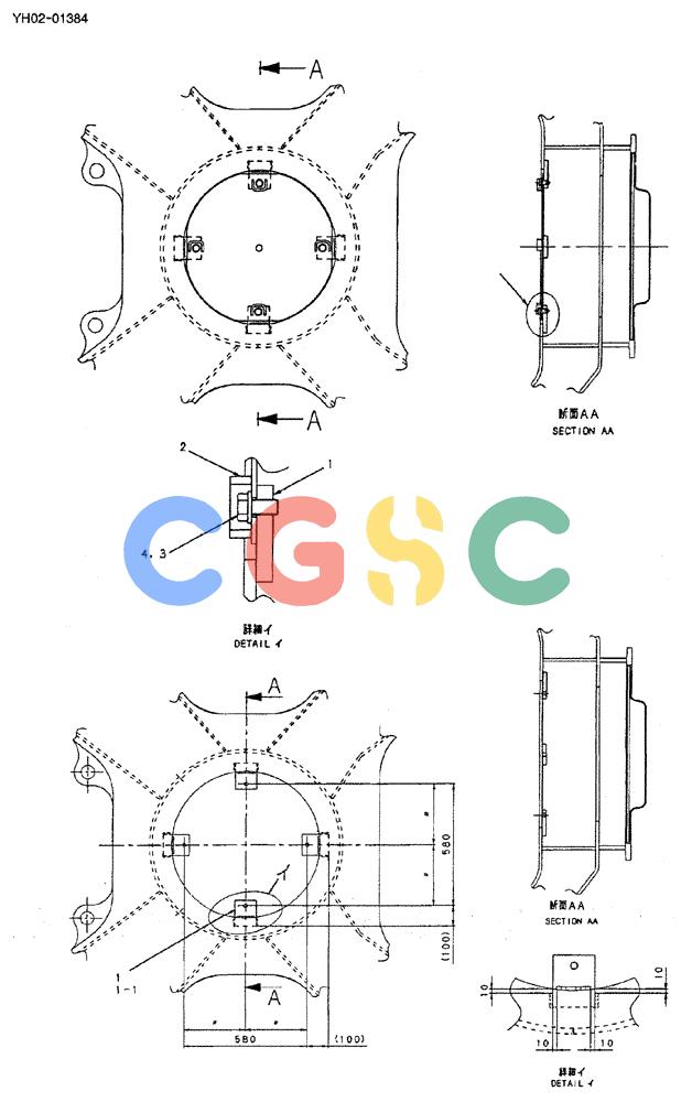 神钢零件查询(ED150) - BLADE RUNNER EXCAVATOR/DOZER ASN YH02-01384 (4/02-12/03) (02-021) - COVER ASSY, UNDER Kobelco