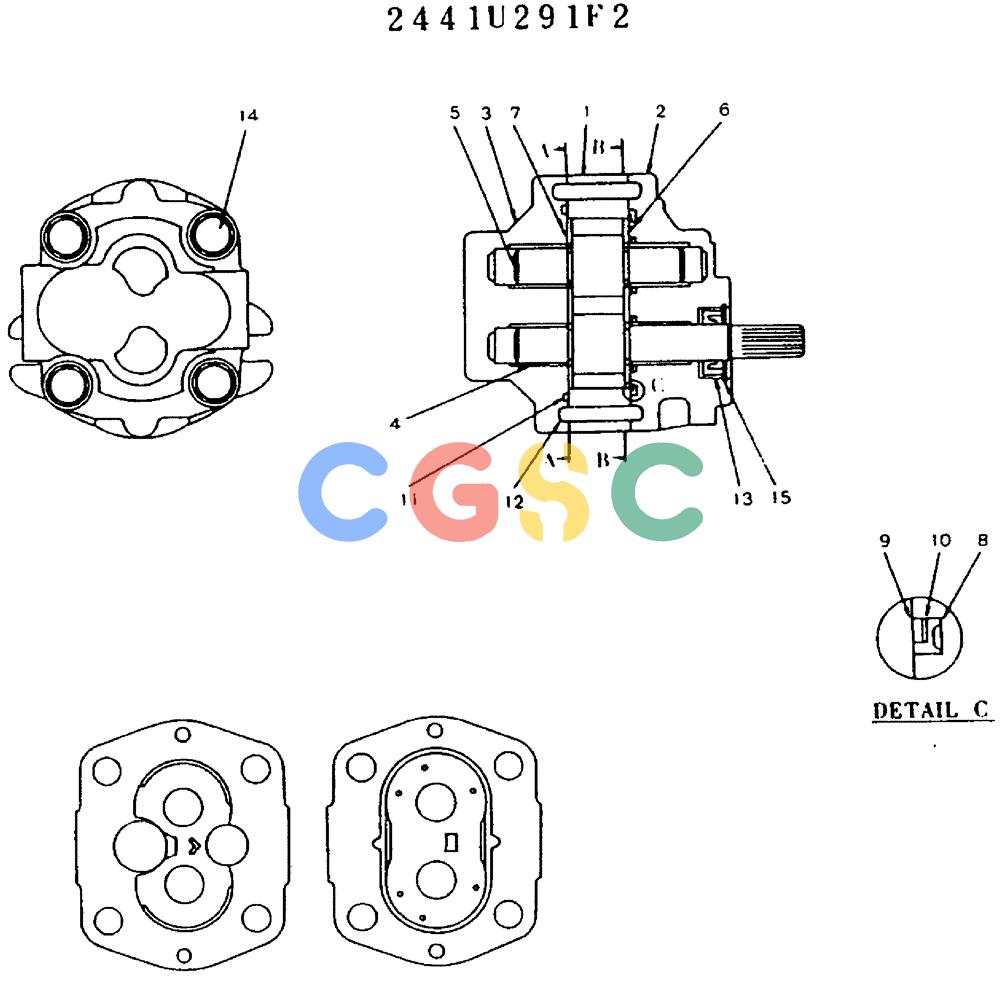 神钢零件查询(MD450BLC) - EXCAVATOR BTW TS0201 - TS0394 (1/80-12/06) (11-028) - PUMP ASSY, GEAR Kobelco