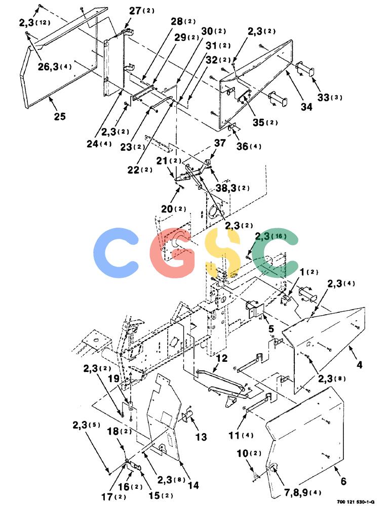 凯斯零件查询(8465) - CASE IH AUTO ROUND BALER (1/91-12/97) (7-14) - SHIELDS ASSEMBLY, LOWER SIDE Case Agriculture