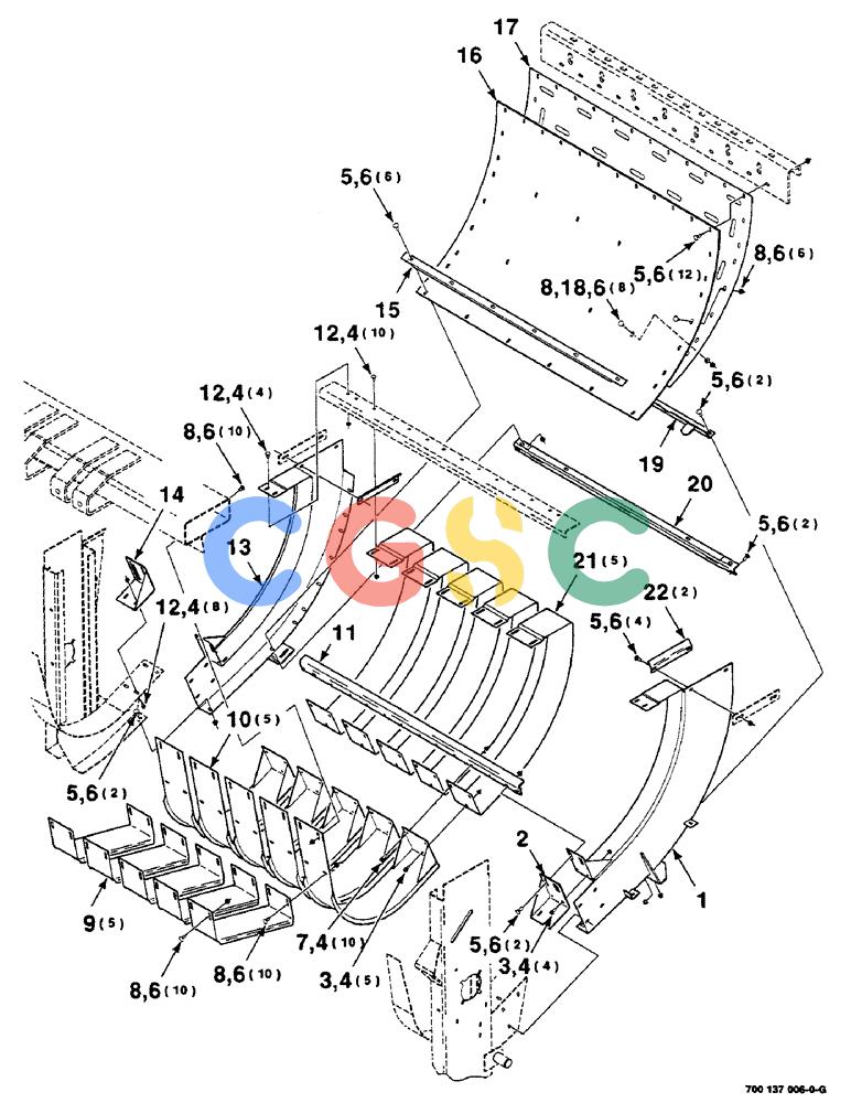凯斯零件查询(8585) - CASE IH LARGE (3 X 4) RECTANGLER BALER (1/98-12/00) (5-10) - FEEDER CHUTE ASSEMBLY Case Agriculture