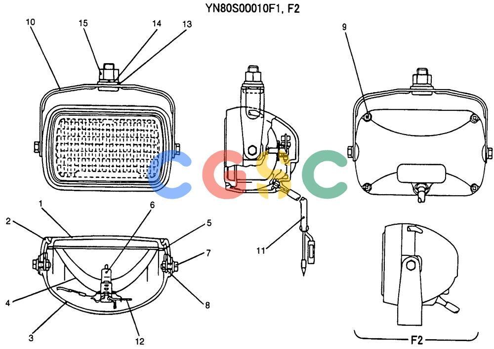 纽荷兰零件查询(E135SR) - CRAWLER EXCAVATOR ASN YY04-06254 (07-001) - LIGHT ASSY, P/N YN80S00010F1 New Holland Constructuion