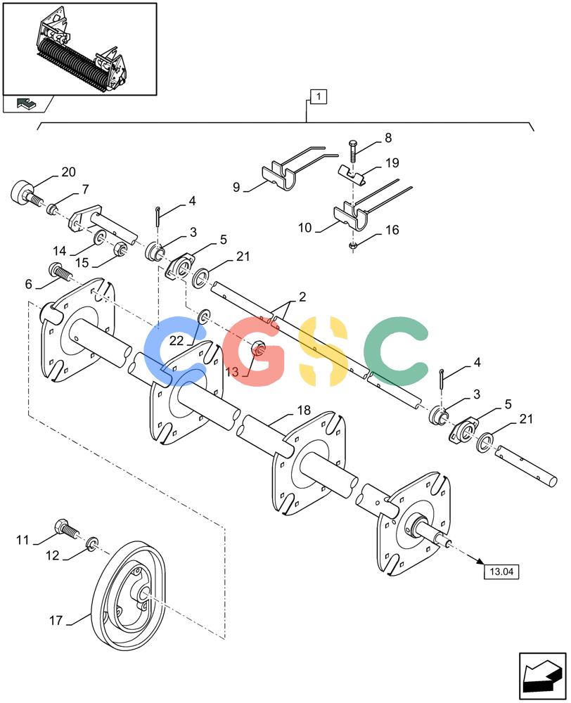 凯斯零件查询(LB433R) - BIG RECTANGULAR BALER 'ROTOR CUTTER' (9/08-12/12) (13.08[01]) - PICK-UP, REEL Case Agriculture
