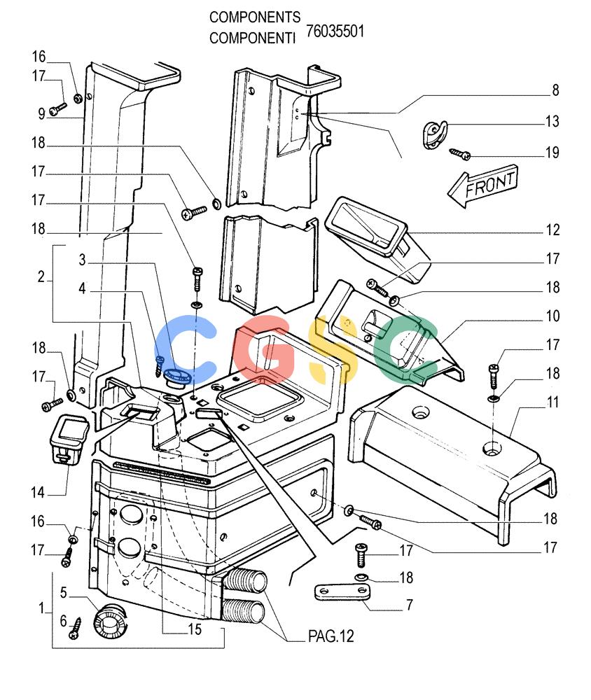 纽荷兰零件查询(FD255) - CRAWLER DOZER (N.A. VERSION) (7/95-) (9.652[10]) - ROPS CAB - COVERING - OPTIONAL CODE 76035502 New Holland Constructuion