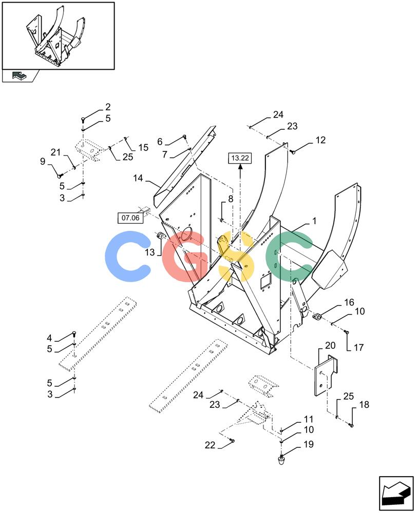 凯斯零件查询(LB333P) - BIG RECTANGULAR BALER 'PACKER CUTTER' (9/08-12/12) (13.21[01]) - FEED CHAMBER, FRAME Case Agriculture