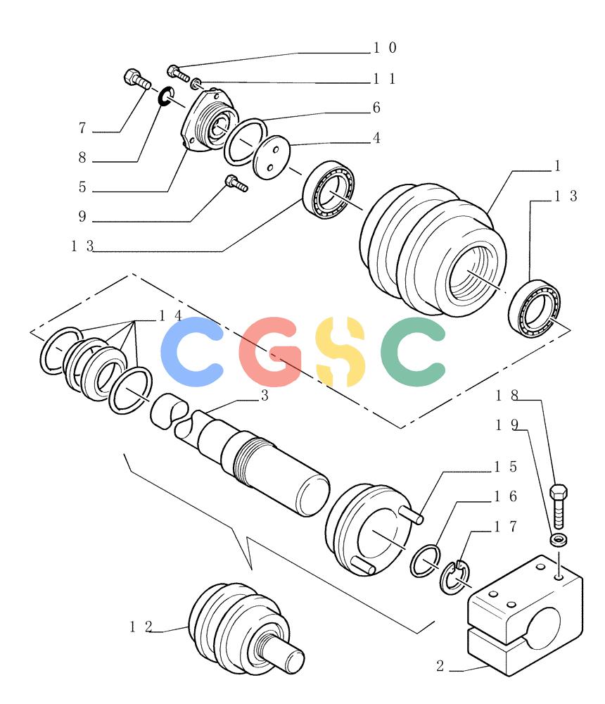 纽荷兰零件查询(DC180PS) - CRAWLER DOZER (11/00-) (2.347[01]) - TRACK CARRIER ROLLER New Holland Constructuion