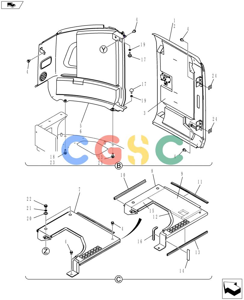 纽荷兰零件查询(E80BMSR) - COMPACT CRAWLER EXCAVATOR ASN LF06-04501 (NBTA18037) (01-069[04]) - GUARD INSTALLATION New Holland Constructuion