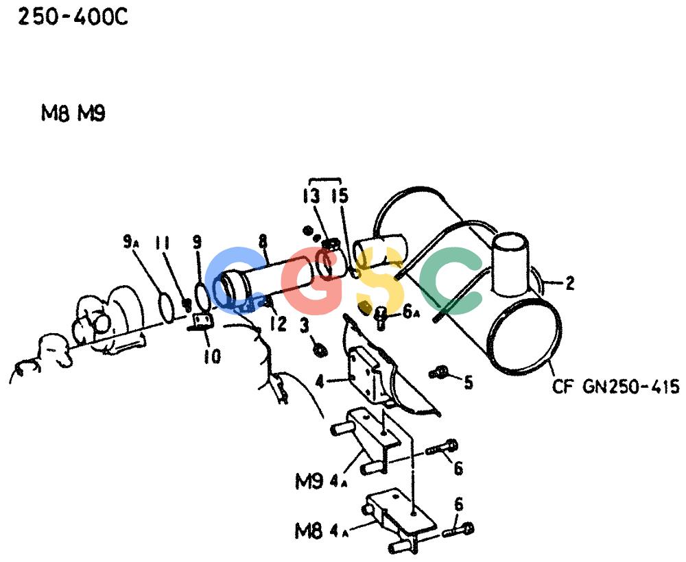 神钢零件查询(6D16-T) - MITSUBISHI DIESEL ENGINE - K909 II & K909LC II EXCAVATORS (1/87-12/06) (05-002) - EXHAUST PIPE Kobelco