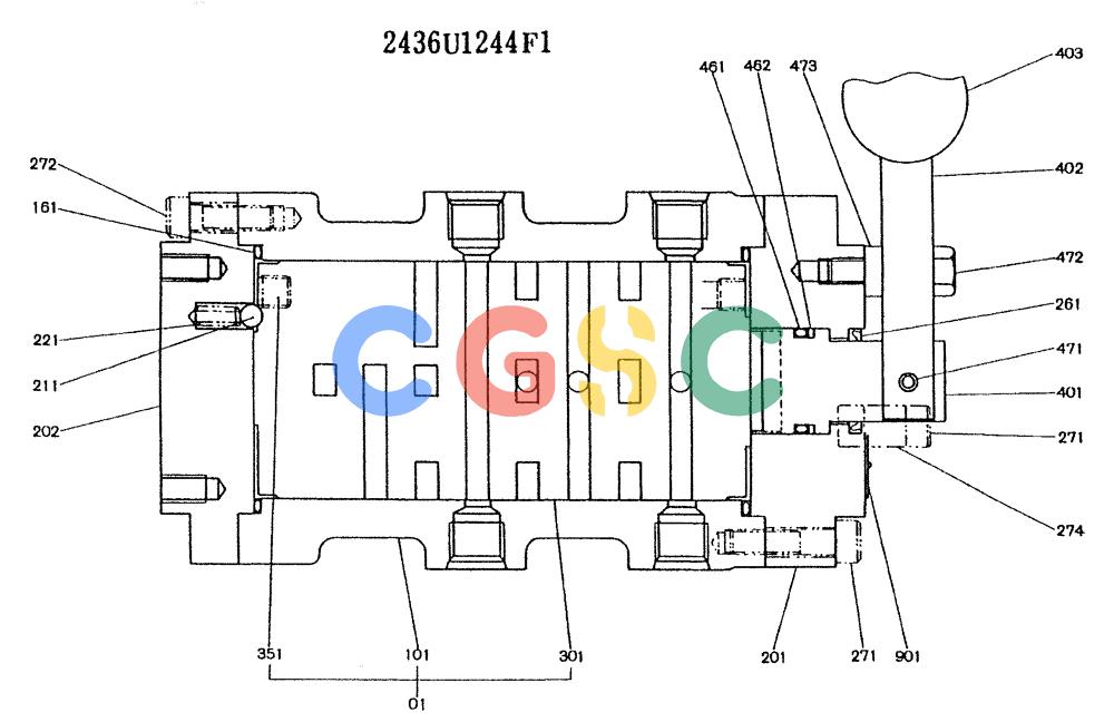 神钢零件查询(K907LC) - MARK II EXCAVATOR ASN YQ0565 (GLOBAL) (1/87-12/03) (11-029) - VALVE ASSY, SELECTOR Kobelco