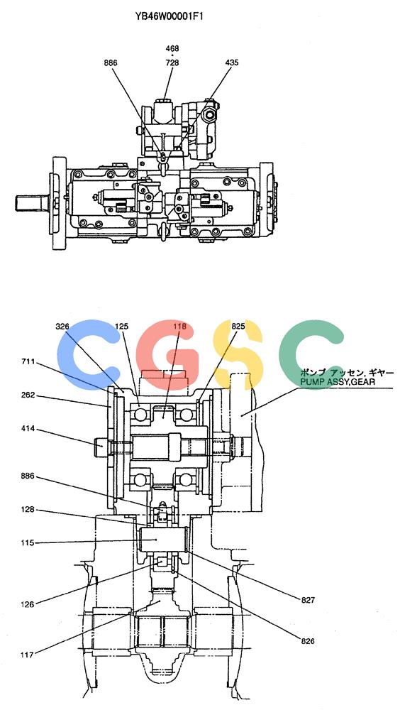 神钢零件查询(ED150) - BLADE RUNNER EXCAVATOR/DOZER ASN YH02-01384 (4/02-12/03) (04-005) - CASE ASSY, GEAR Kobelco