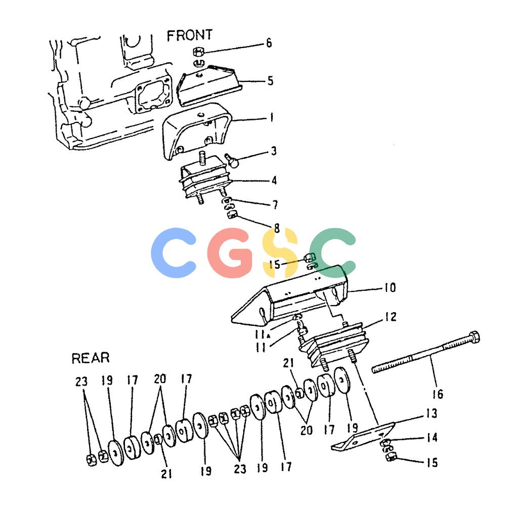 神钢零件查询(6D22-TC) - MITSUBISHI DIESEL ENGINE - K912, K912LC, & K916 (1/83-12/06) (01-027) - ENGINE SUPPORT 020-470C Kobelco