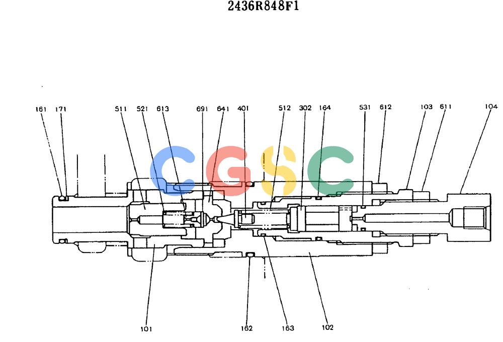 神钢零件查询(MD450BLC) - EXCAVATOR BTW TS0201 - TS0394 (1/80-12/06) (11-010) - VALVE ASSY, MAIN RELIEF Kobelco