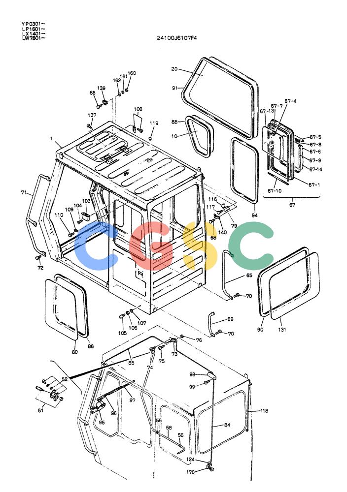 神钢零件查询(K905ALC) - EXCAVATOR ASN YP0301 (1/86-12/03) (02-003[01]) - CAB ASSY Kobelco