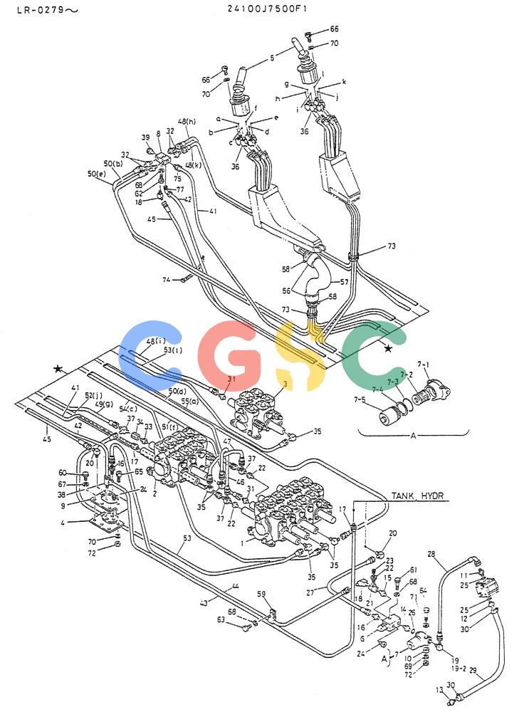 神钢零件查询(K914) - EXCAVATOR ASN LR-0143 (1/79-12/03) (03-014) - REMOTE-CONTROL ASSY (FOR AUSTRALIA WRIST CONTROL TYPE) P/N 24100J7500F1,F3 Kobelco