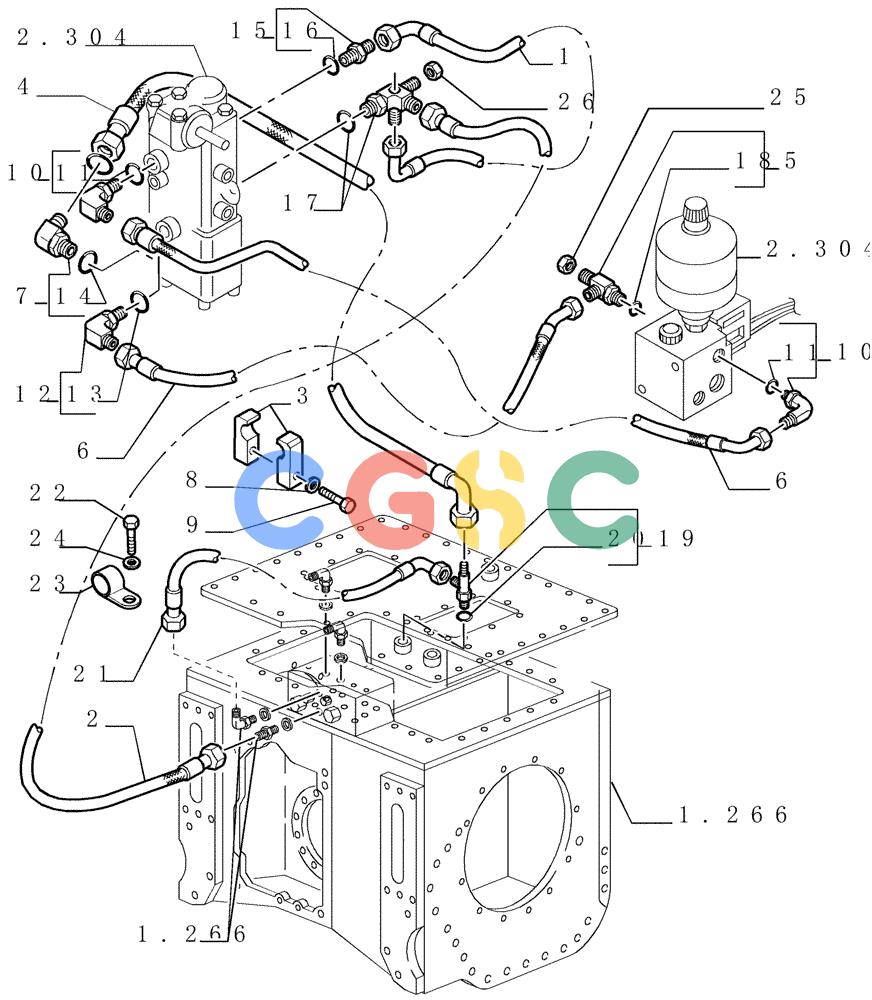 纽荷兰零件查询(DC180.B) - CRAWLER DOZER TIER 2 (3/03-) (2.319[02]) - BRAKE - STEERING DIFFERENTIAL CONNECTING PIPES New Holland Constructuion