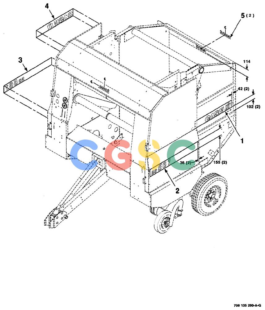 凯斯零件查询(RS561) - CASE IH ROUND BALER (1/99-12/00) (09-002) - DECALS AND LOCATION DIAGRAM (LOGO) Case Agriculture