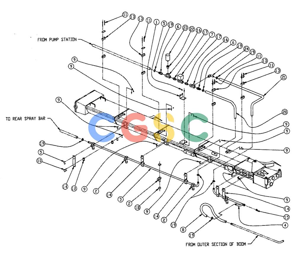 凯斯零件查询(FLEX-AIR) - APPLICATOR (1995-1997) (2/95-2/97) (12-014) - BOOM PLUMBING, 2.5, LH, INNER Case Agriculture