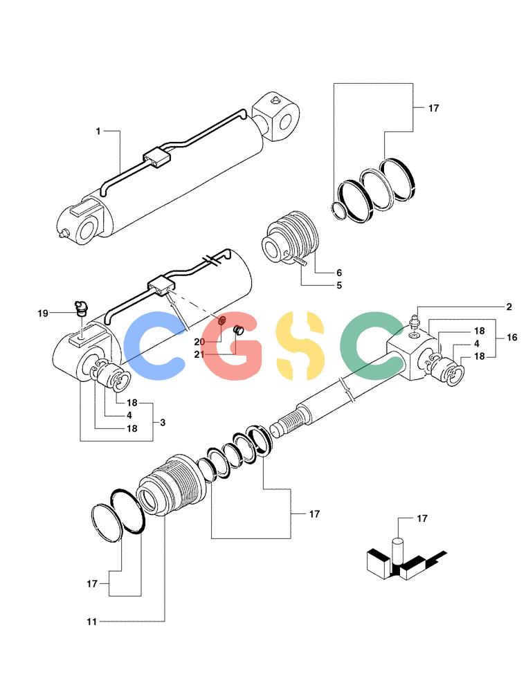 纽荷兰零件查询(DC80) - CRAWLER DOZER (N.A. VERSION) (4/99-) (3.445[02D]) - ANGLE CYLINDERS DC80 - STD S/N 13141056 & UP, LGP S/N 13145016 & UP New Holland Constructuion