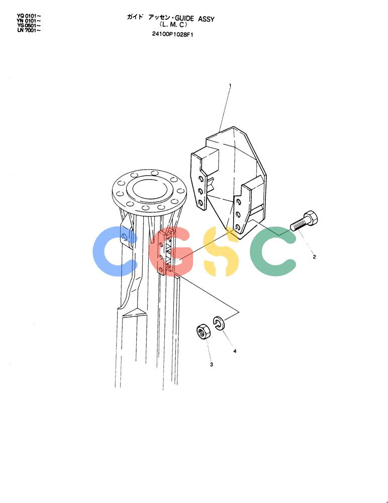 神钢零件查询(CLAMSHELL) - ATTACHMENT - SK200 EXCAVATORS (1/91-12/97) (361-61) - GUIDE ASSY 24100P1028F1 Kobelco