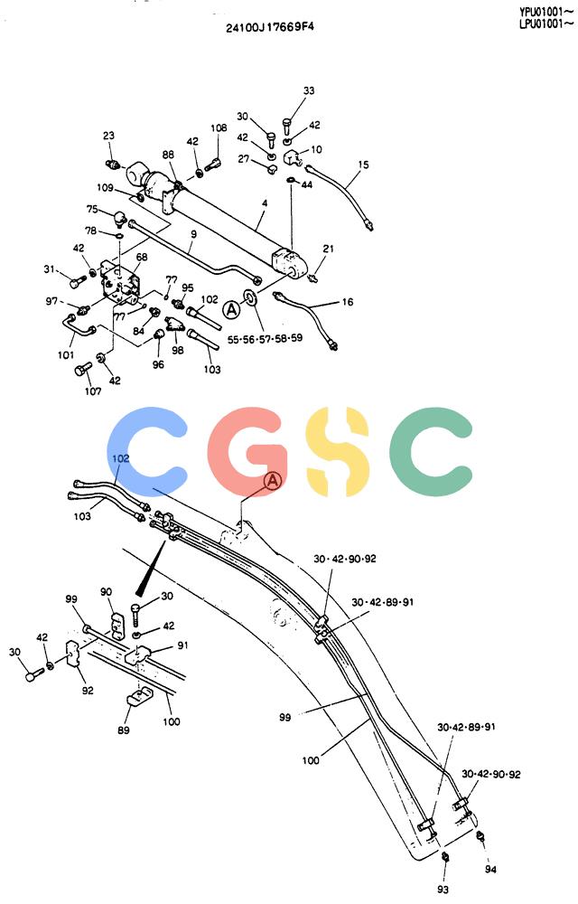 神钢零件查询(SK130LC) - EXCAVATOR BTW YPU1001 - YPU2000 (1/98-12/98) (08-013[02]) - BOOM ASSY 4.6M (EXTRA (BOOM ARM SAFETY)) Kobelco