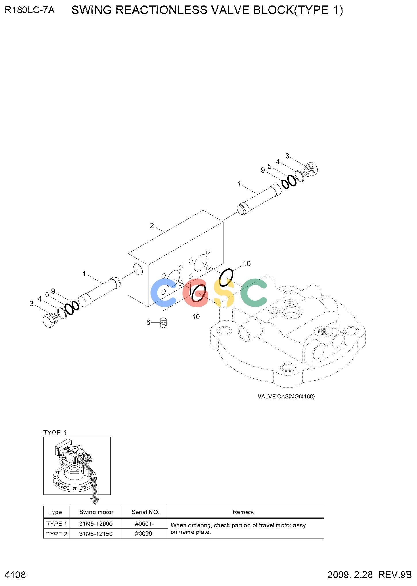 现代零件查询R180LC-7A SWING REACTIONLESS VALVE BLOCK(TYPE 1)EPC Hyundai 