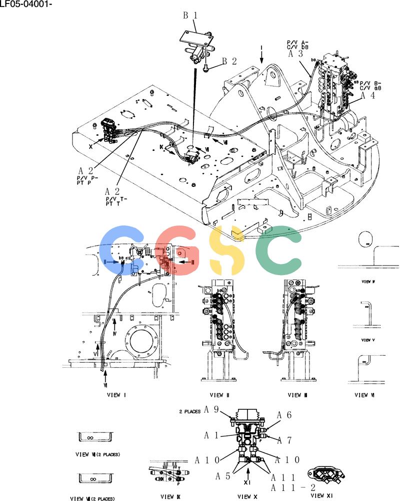 纽荷兰零件查询(E80BMSR) - CRAWLER EXCAVATOR ASN LF05-04001 - (N8TA18060) (162-60-1[1]) - CONTROL LINES, REMOTE New Holland Constructuion