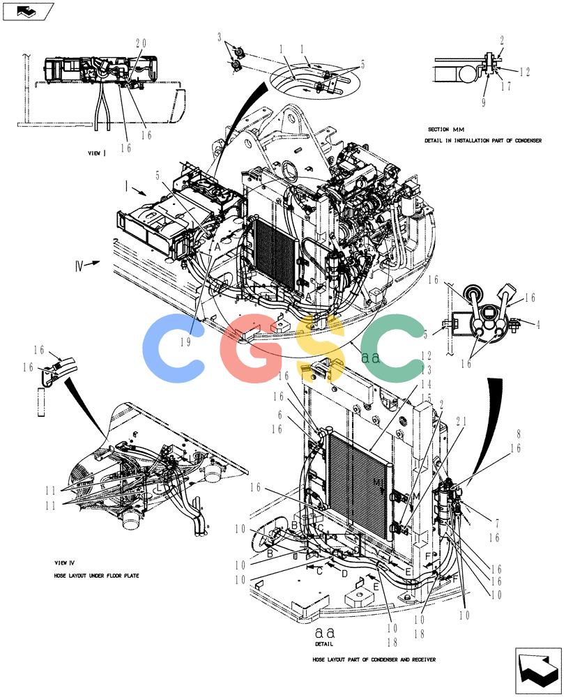 纽荷兰零件查询(E80BMSR) - COMPACT CRAWLER EXCAVATOR ASN LF06-04501 (NBTA18037) (01-080[01]) - AIR CONDITIONING New Holland Constructuion