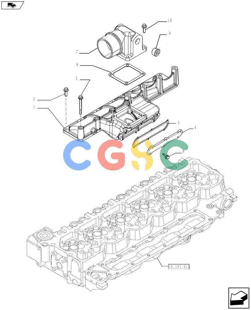 神钢零件查询(F4HFE613R A003) - ENGINE 504386129-LQ02P00070P1 (1/11-) (10.254.01) - INTAKE MANIFOLD - ENGINE AIR INTAKE (504114394 - 504165154) Kobelco