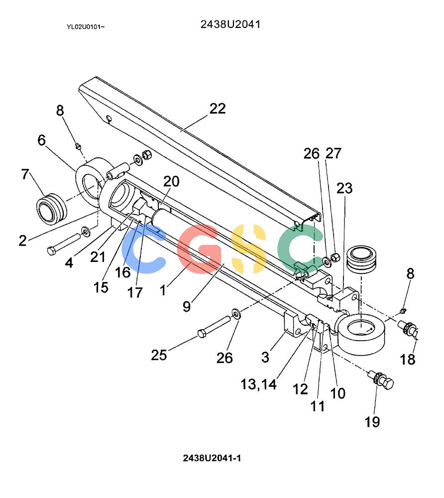 神钢零件查询(ED190LC-6E) - BLADE RUNNER EXCAVATOR/DOZER BTW YL03U0136 - YL03U0292 (1/05-12/06) (07-044) - ANGLE, CYLINDER, ASSY Kobelco