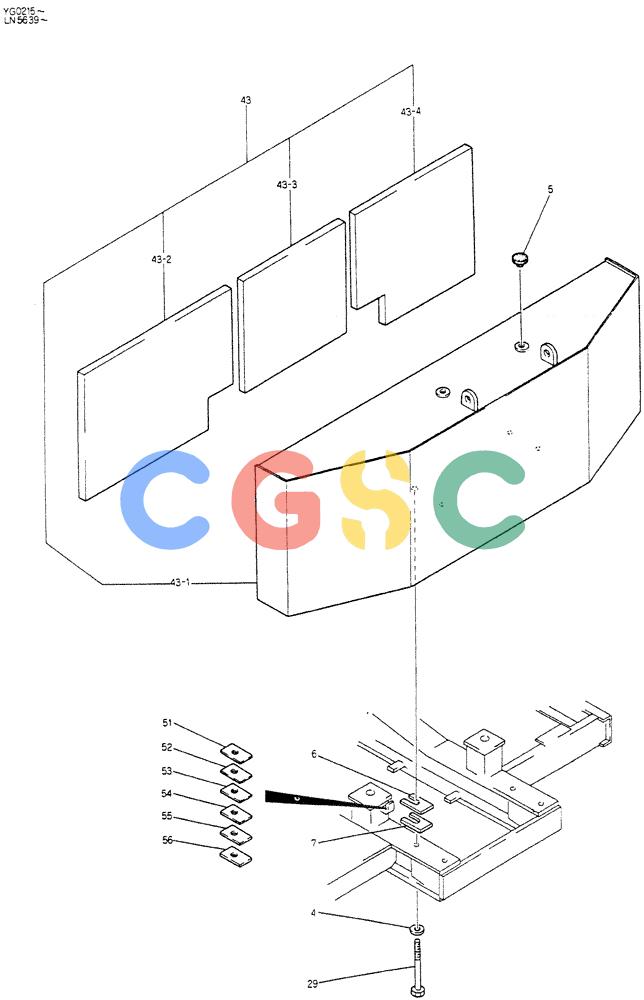 神钢零件查询(K907CLC) - EXCAVATOR BTW YG0101 - YG0500 (1/85-12/03) (01-008) - COUNTER WEIGHT ASSY (FOR EXPORT) (24100N2132F28) Kobelco