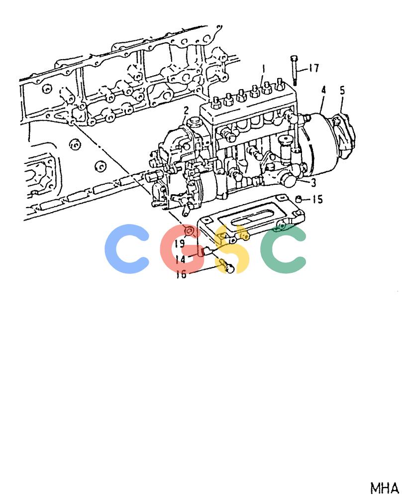 神钢零件查询(6D22-TC) - MITSUBISHI DIESEL ENGINE - K912, K912LC, & K916 (1/83-12/06) (03-002) - FUEL INJECTION PUMP GENERAL 040-130H Kobelco