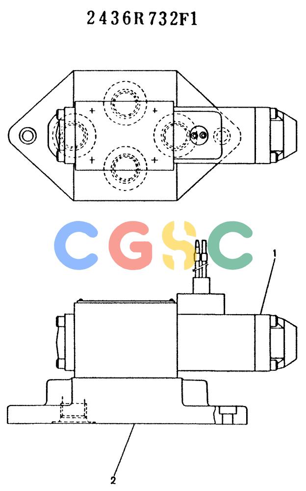 神钢零件查询(K909LC) - MARK II EXCAVATOR ASN LLU-0001 (1/87-12/03) (11-004) - VALVE ASSY, SOLENOID, 2436R732 Kobelco