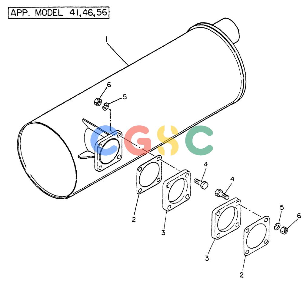 神钢零件查询(FD6T04) - NISSAN DIESEL ENGINE - LK500 (1/06-12/06) (06-003) - MUFFLER ASSY EXHAUST Kobelco