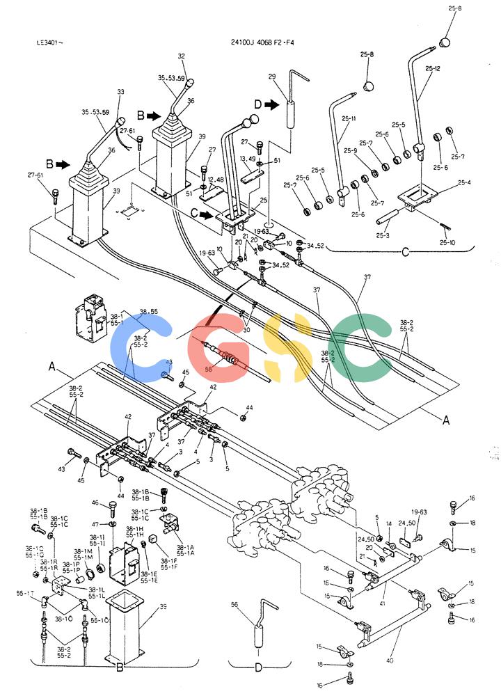 神钢零件查询(K903B) - EXCAVATOR ASN LE3401 (1/85-12/03) (03-001) - CONTROL ASSY P/N 24100J4068F2 Kobelco