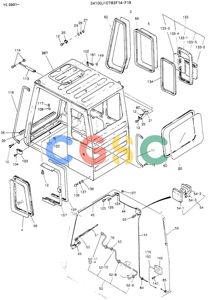 神钢零件查询(K912LC) - MARK II EXCAVATOR ASN YC0301-0737 (1/88-12/03) (02-002[01]) - CAB ASSY Kobelco