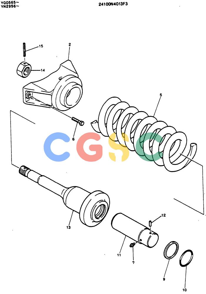 神钢零件查询(MD200BLC) - EXCAVATOR ASN YQ0565 (1/80-12/06) (06-005) - SPRING ASSY, TRACK Kobelco
