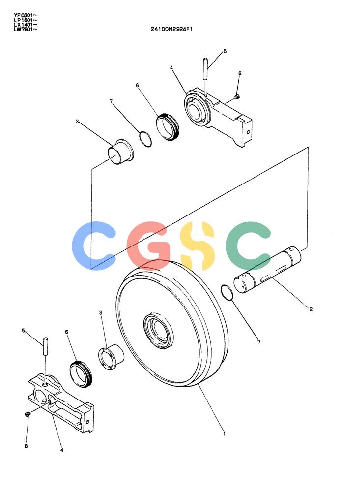 神钢零件查询(K905ALC) - EXCAVATOR ASN YP0301 (1/86-12/03) (06-003) - IDLER ASSY Kobelco