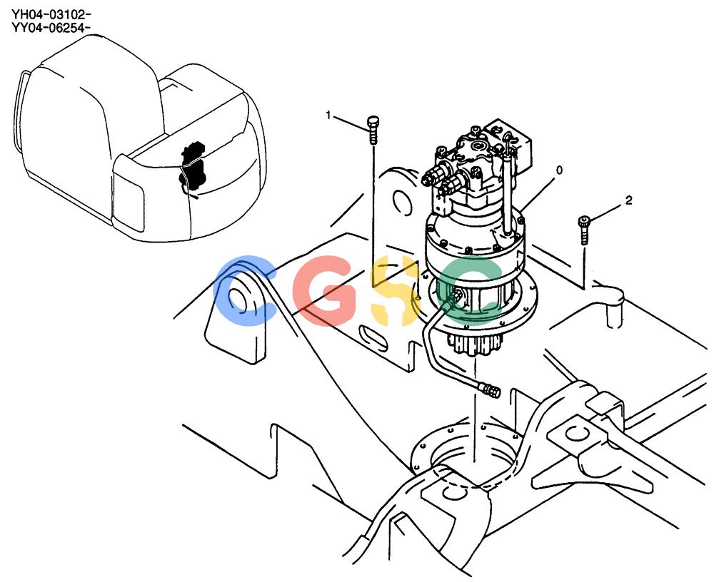 纽荷兰零件查询(E135SR) - CRAWLER EXCAVATOR ASN YY04-06254 (01-018) - MOTOR INSTAL, SWING New Holland Constructuion