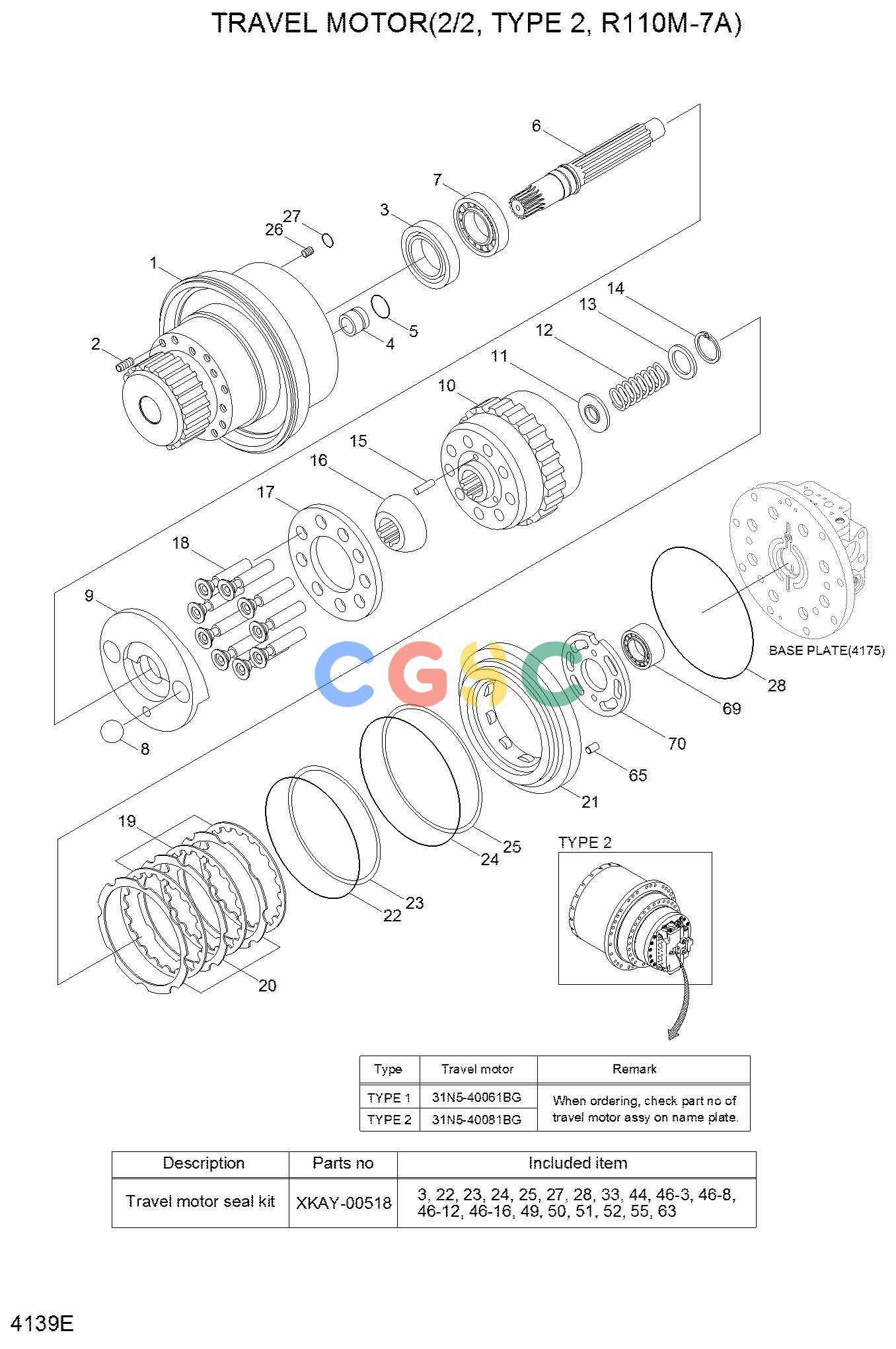 现代零件查询R110-7 TRAVEL MOTOR(2/2, TYPE 2, R110M-7)EPC Hyundai 