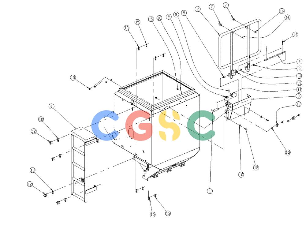 凯斯零件查询(438) - FLEX-AIR APPLICATOR - 1999 (2/99-3/03) (03-014) - LADDER & HANDRAIL Case Agriculture