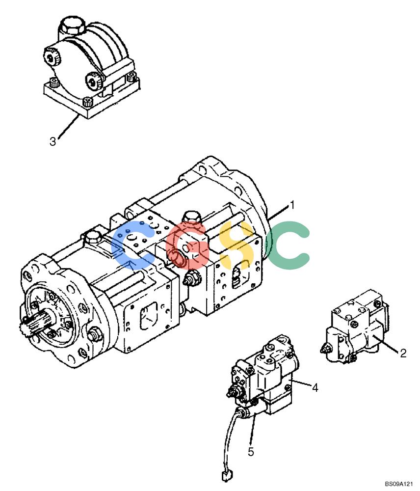 神钢零件查询(ED180) - BLADE RUNNER EXCAVATOR/DOZER ASN YLU0001 (1/99-12/01) (12-023) - PUMP ASSEMBLY (2437U542F2) Kobelco