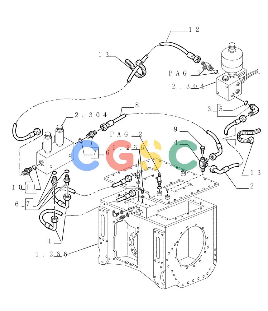 纽荷兰零件查询(DC180LT) - CRAWLER DOZER (5/00-) (2.319[03]) - STEERING CONNECTING PIPING - VERSION (01) New Holland Constructuion