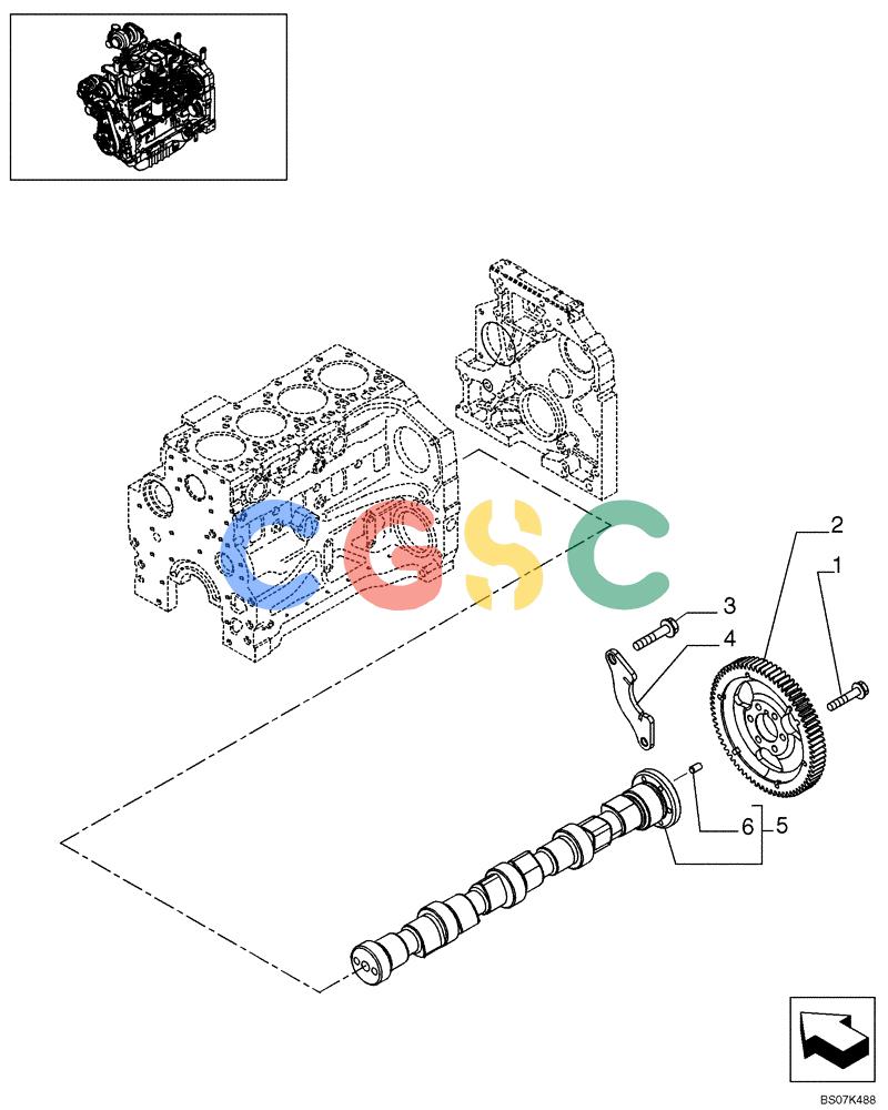 纽荷兰零件查询(D85B) - CRAWLER DOZER TIER 3 (3/08-) (02-34) - CAMSHAFT New Holland Constructuion