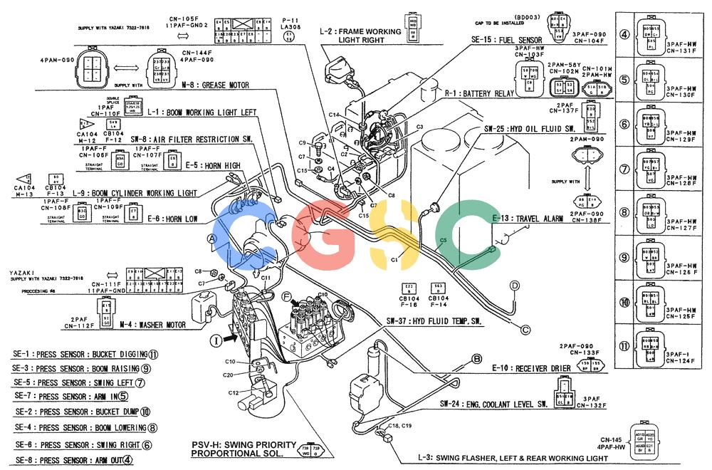 神钢零件查询(SK160LC) - DYNAMIC ACERA EXCAVATOR 11/2000 ASN YM02U0101 (11/00-12/02) (01-063[03]) - HARNESS ASSY Kobelco