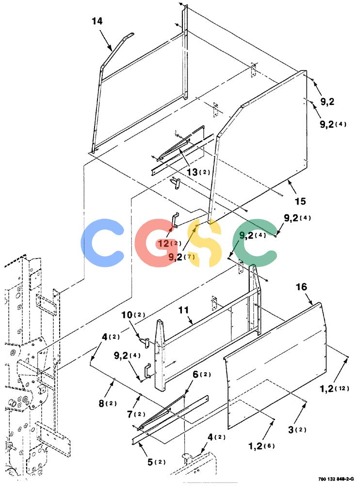 凯斯零件查询(RS561) - CASE IH ROUND BALER (1/99-12/00) (07-028) - SHIELD, LATCH AND SUPPORT ASSEMBLIES (LEFT) (S.N. CFH0156400 AND LATER) Case Agriculture