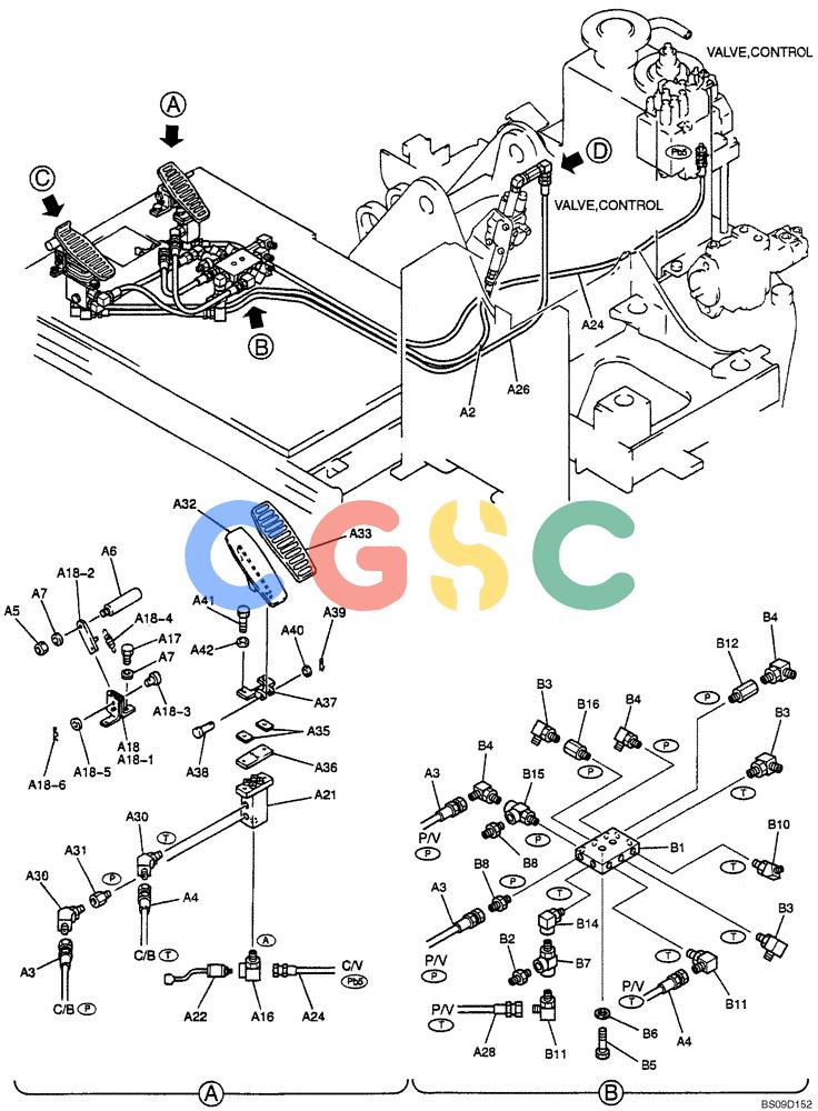 神钢零件查询(NIBBLER) - & BREAKER - SK70SR-1E SHORT RADIUS EXCAVATOR ASN YT02-04001 (4/03-12/04) (06-039[01]) - REMOTE CONTROL LINES (EXTRA & BREAKER), (YT68H00037F2 & YT64H00036F4), PAGE 1 OF 2 Kobelco