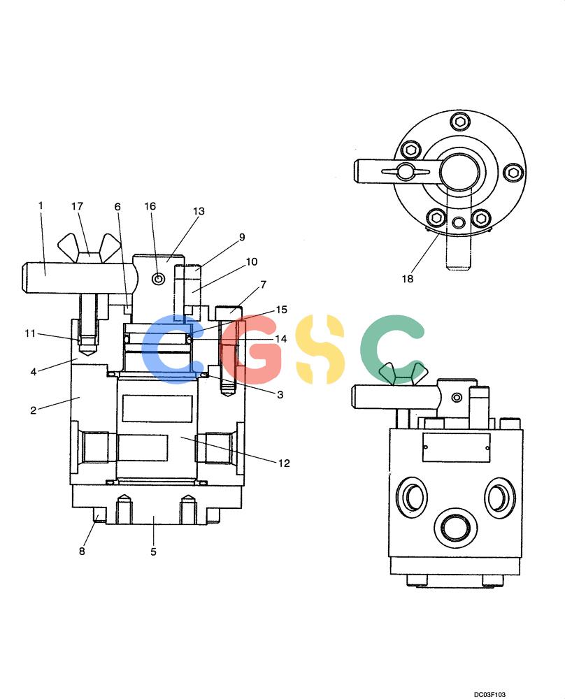 纽荷兰零件查询(E15) - COMPACT CRAWLER EXCAVATOR (N.A.) (1/06-) (08-48[00]) - VALVE ASSY, SELECTOR (2436U1458F3) New Holland Constructuion