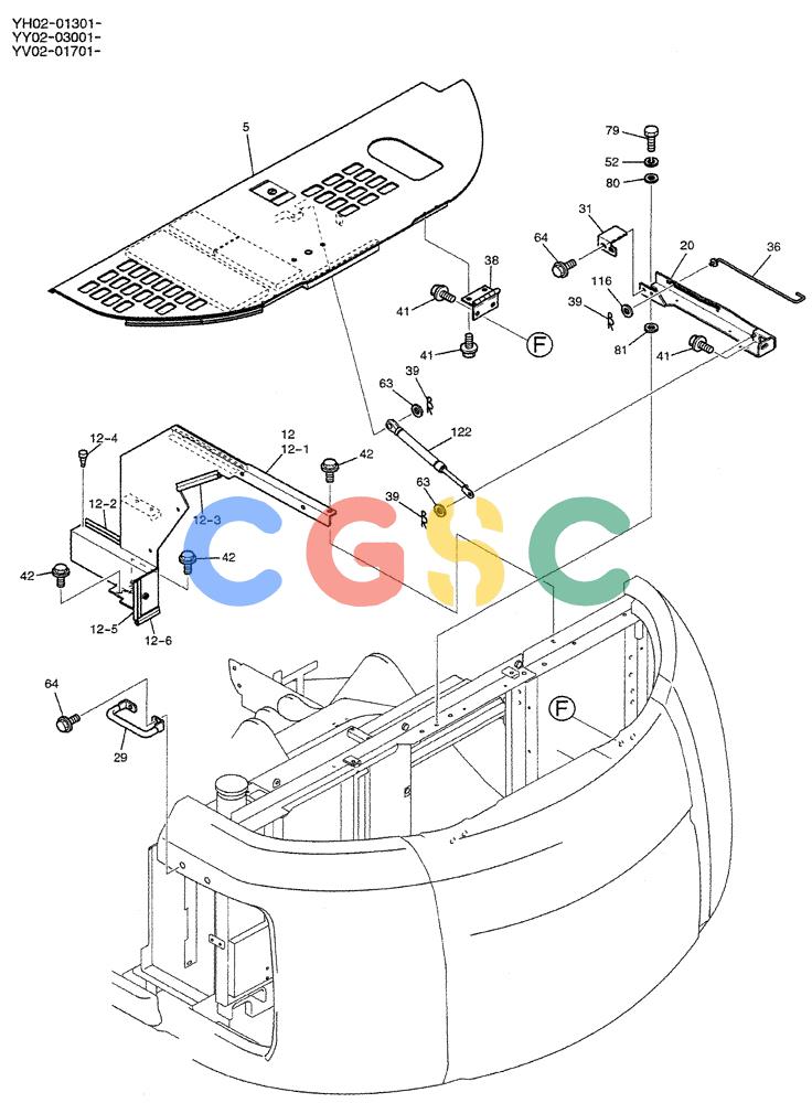 神钢零件查询(ED150-1E) - BLADE RUNNER EXCAVATOR/DOZER ASN YL05-00555 (11/03-12/04) (01-042[03]) - GUARD INSTAL, P/N YY21C00010F1 Kobelco