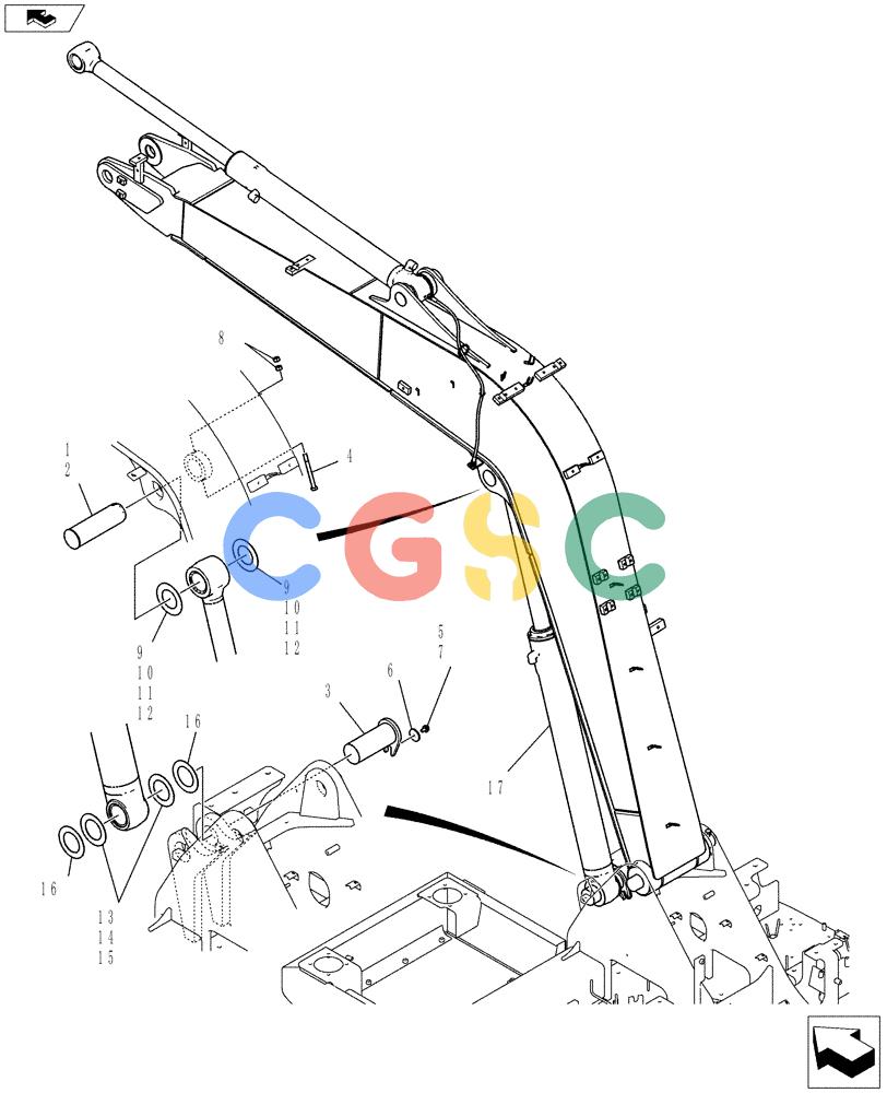 纽荷兰零件查询(E70BSR) - COMPACT CRAWLER EXCAVATOR ASN YT06-18001 (03-011[01]) - BOOM CYLINDER INSTALLATION New Holland Constructuion