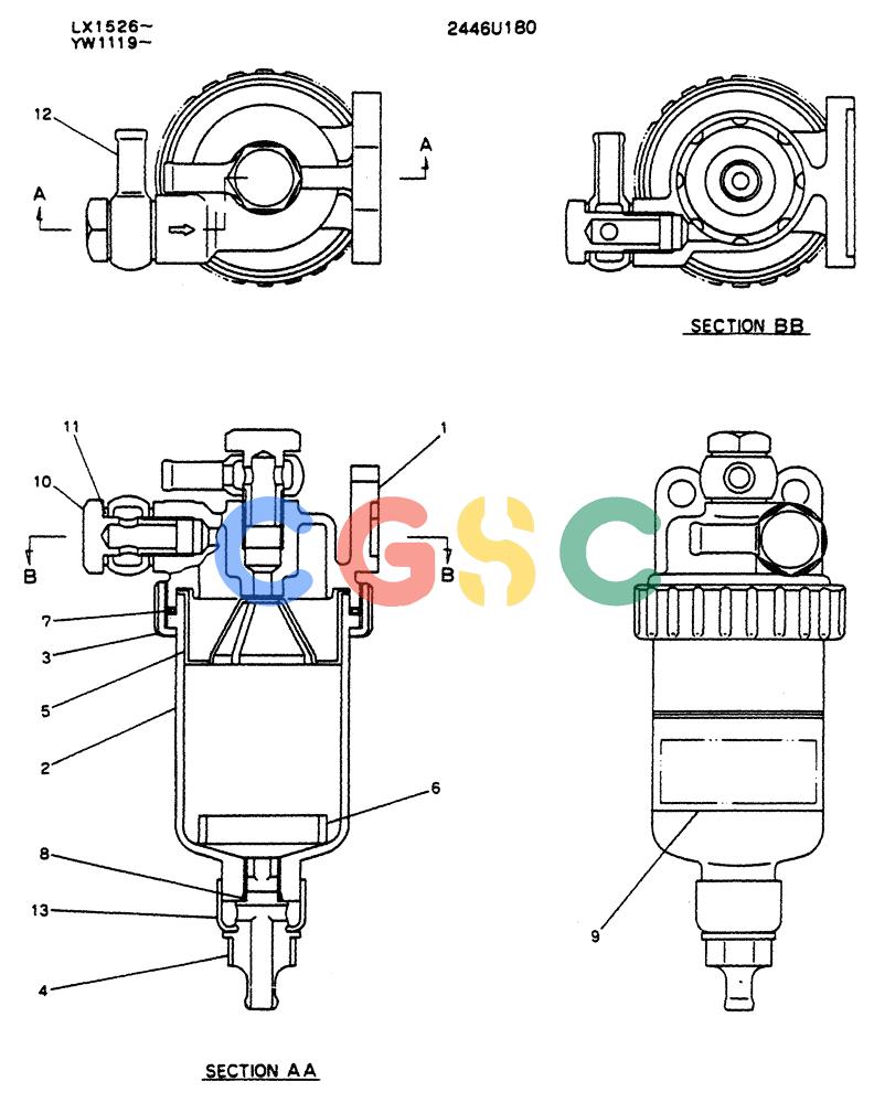 神钢零件查询(K904L) - MARK II EXCAVATOR ASN LX1526 (1/88-12/03) (05-008) - FILTER ASSY Kobelco