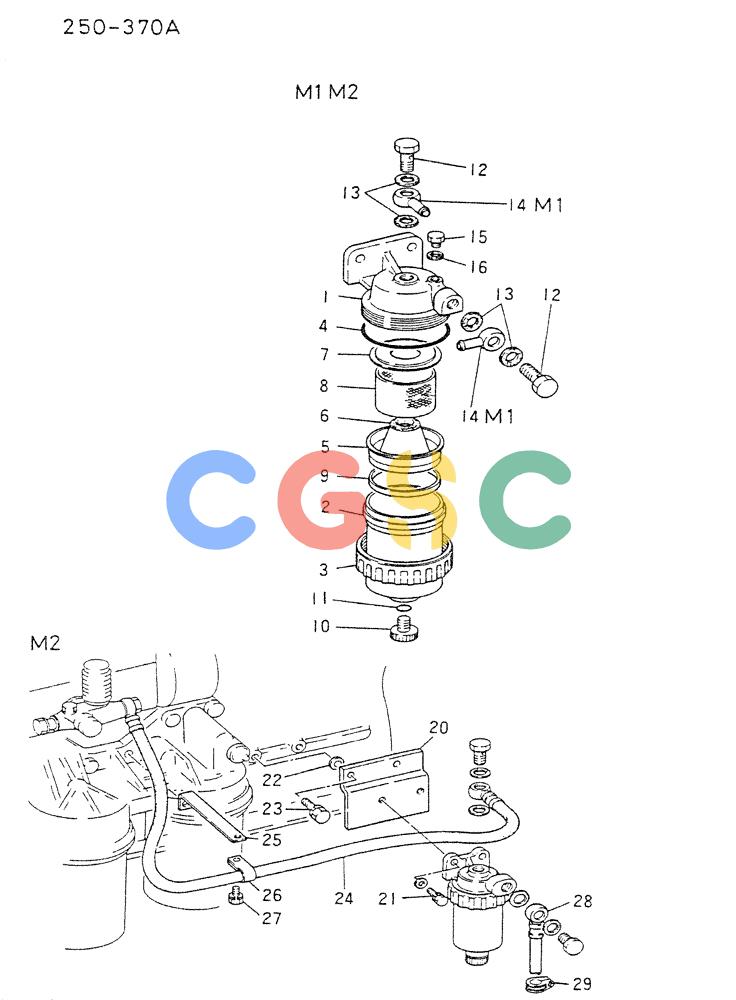 神钢零件查询(6D22CT) - MITSUBISHI DIESEL ENGINE - K909A, K910, K912 & K935 (1/76-12/06) (06-006) - WATER SEPERATOR Kobelco